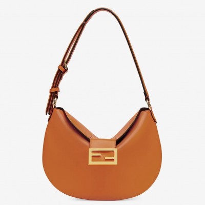 Fendi Small Croissant Hobo Bag In Brown Leather LDBS241291