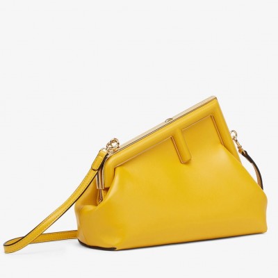 Fendi Small First Bag In Yellow Nappa Leather LDBS241303