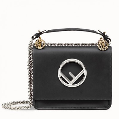 Fendi Small Kan I F Bag In Black Calfskin LDBS241304