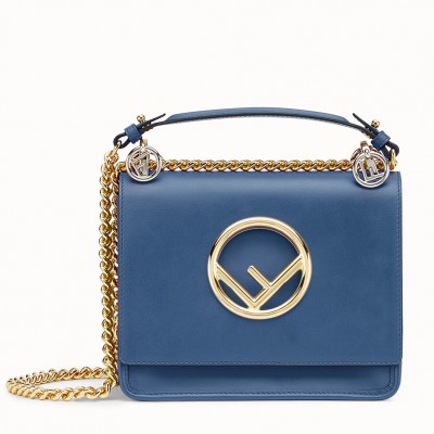 Fendi Small Kan I F Bag In Blue Calfskin LDBS241305