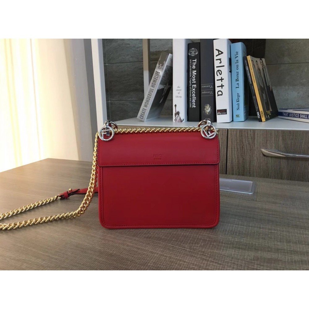 Fendi Small Kan I F Bag In Red Calfskin LDBS241306