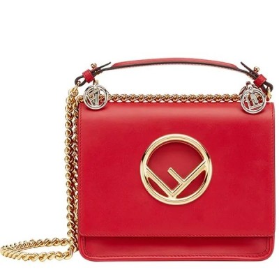 Fendi Small Kan I F Bag In Red Calfskin LDBS241306