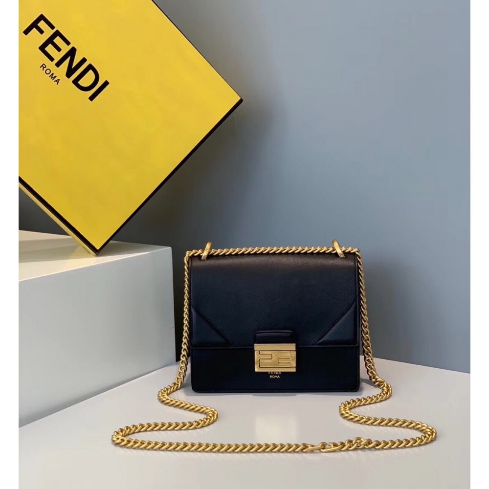 Fendi Small Kan U Bag In Black Calfskin LDBS241309