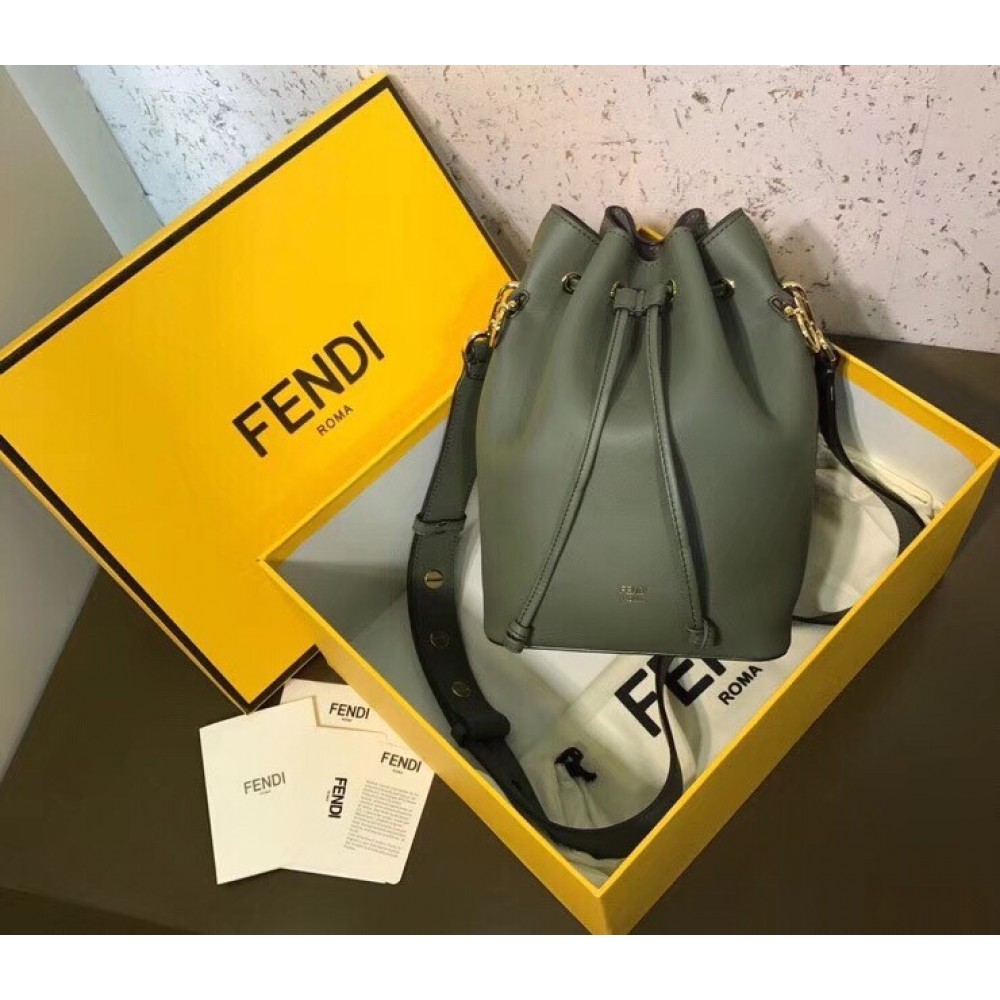 Fendi Small Mon Tresor Bucket Bag In Green Calfskin LDBS241321