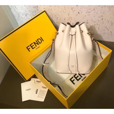 Fendi Small Mon Tresor Bucket Bag In White Calfskin LDBS241323