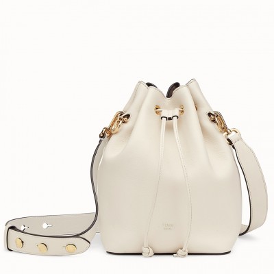 Fendi Small Mon Tresor Bucket Bag In White Calfskin LDBS241323