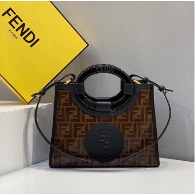 Fendi Small Runaway Shopper Bag In Brown Glazed Fabric LDBS241334