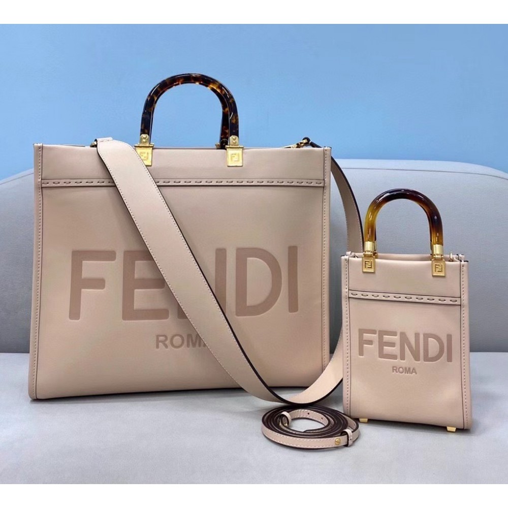 Fendi Sunshine Medium Shopper Bag In Beige Calfskin LDBS241337