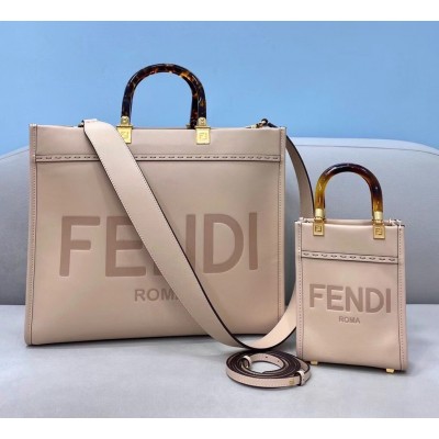 Fendi Sunshine Medium Shopper Bag In Beige Calfskin LDBS241337