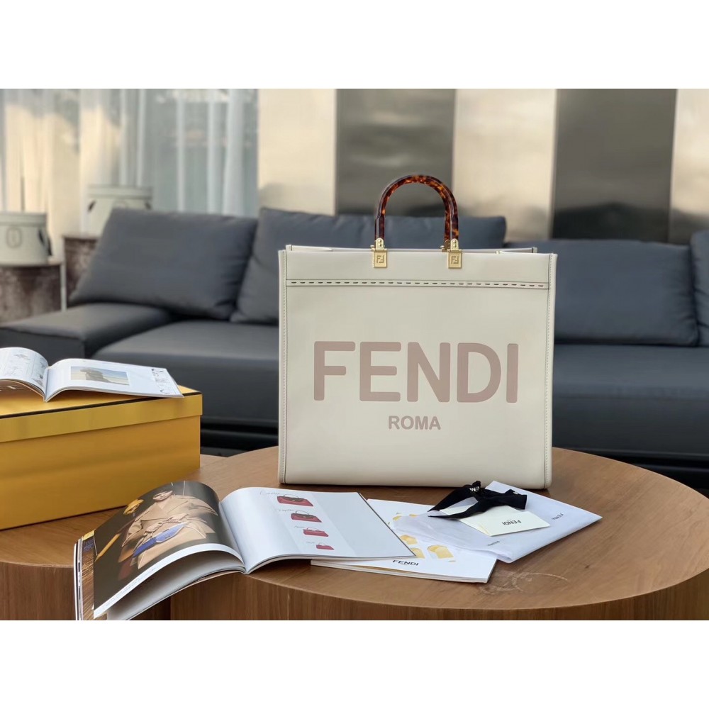 Fendi Sunshine Shopper Bag In White Calfskin LDBS241353