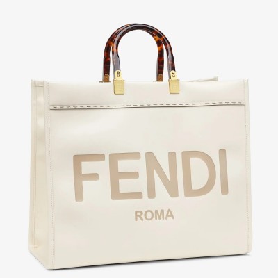 Fendi Sunshine Shopper Bag In White Calfskin LDBS241353