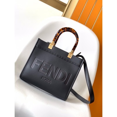 Fendi Sunshine Small Tote Bag In Black Calfskin LDBS241354