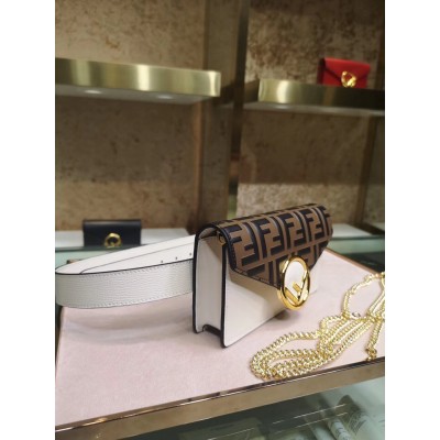 Fendi White Kan I F Belt Bag With FF Motif LDBS241364