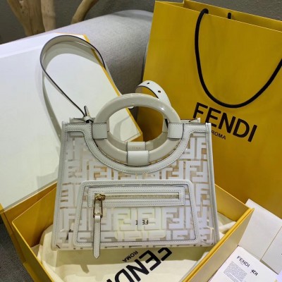 Fendi White Small PU Runaway Shopper Bag LDBS241370