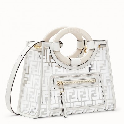 Fendi White Small PU Runaway Shopper Bag LDBS241370