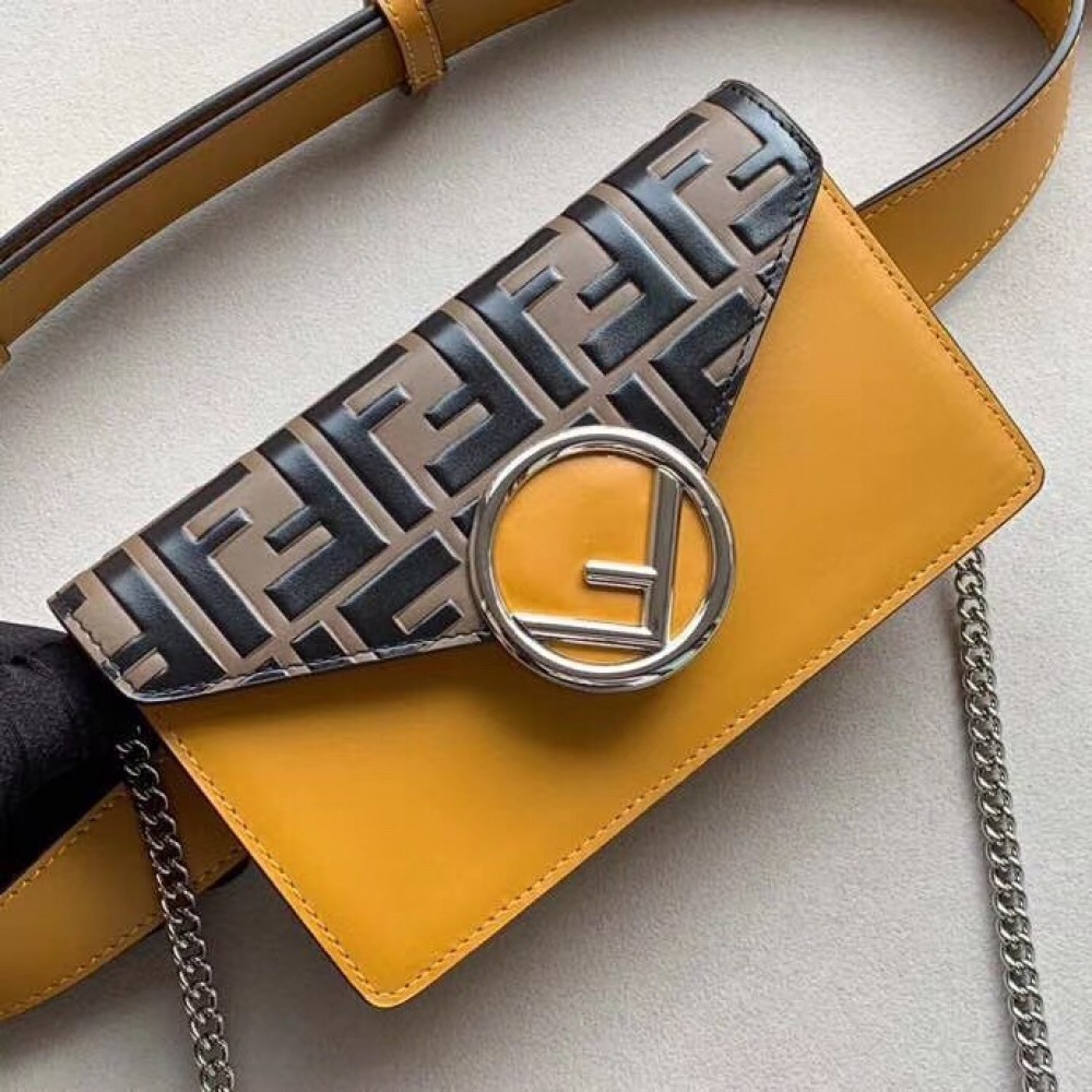 Fendi Yellow Kan I F Belt Bag With FF Motif LDBS241371