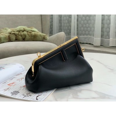 Fendi First Small Bag In Black Nappa Leather