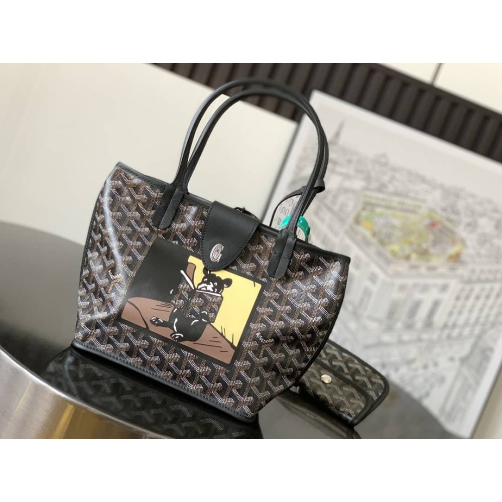 Goyard Anjou Mini Bag French Bulldog Black LDBS247823