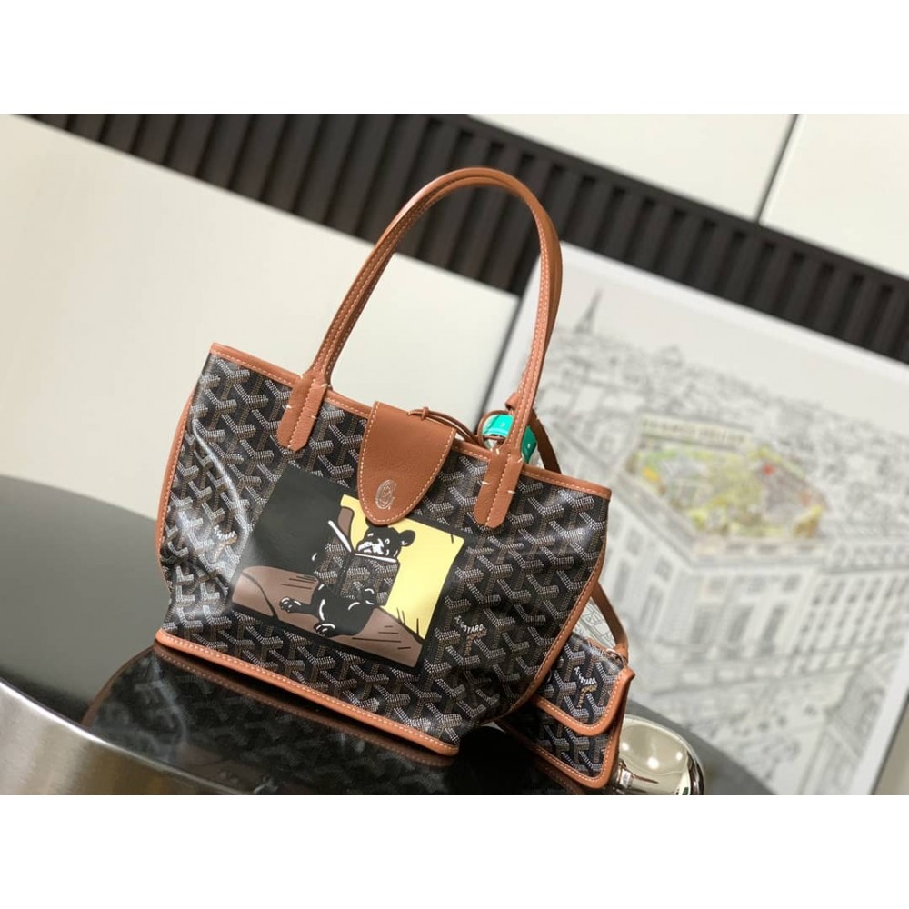 Goyard Anjou Mini Bag French Bulldog Black & Tan LDBS247824