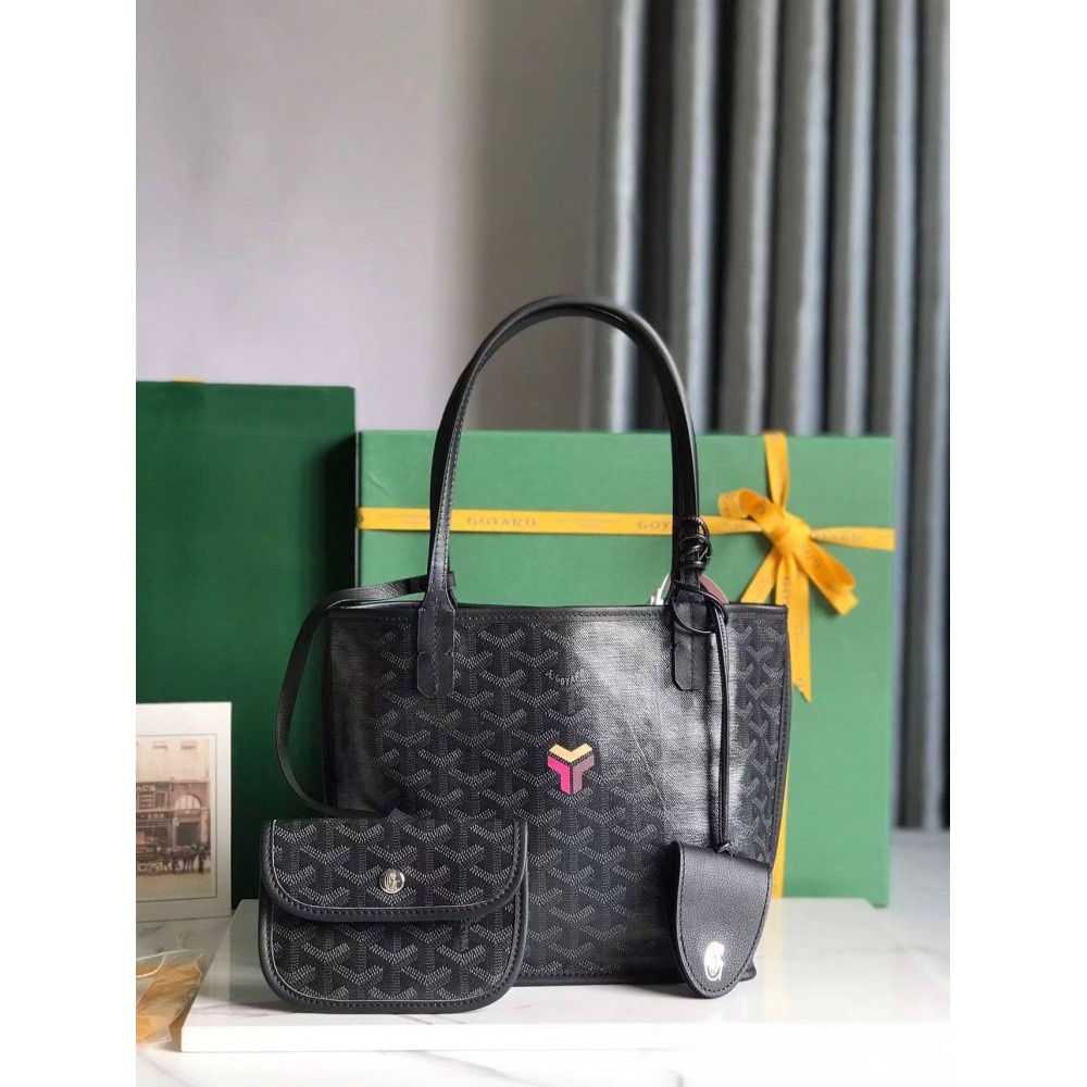 Goyard Anjou Mini Limited Edition Three-Color Y-Shaped Letters Painted Black LDBS247838