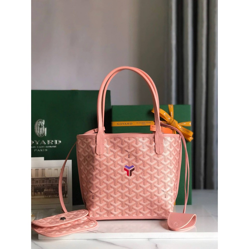 Goyard Anjou Mini Limited Edition Three-Color Y-Shaped Letters Painted Pink LDBS247839