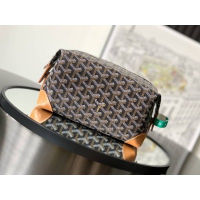 Goyard Bowling 25 Toiletry Bag Black & Tan LDBS248007