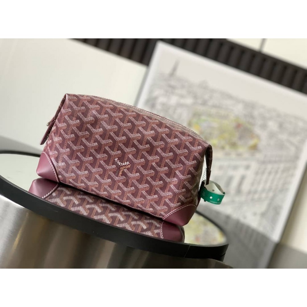 Goyard Bowling 25 Toiletry Bag Burgundy LDBS248008