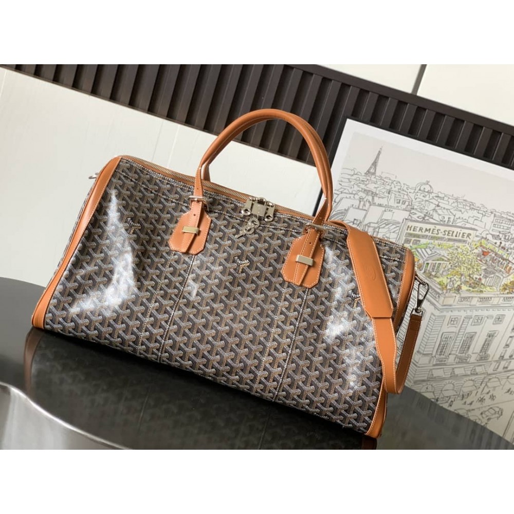 Goyard Croisiere 50 Duffle Bag Black & Tan LDBS248018