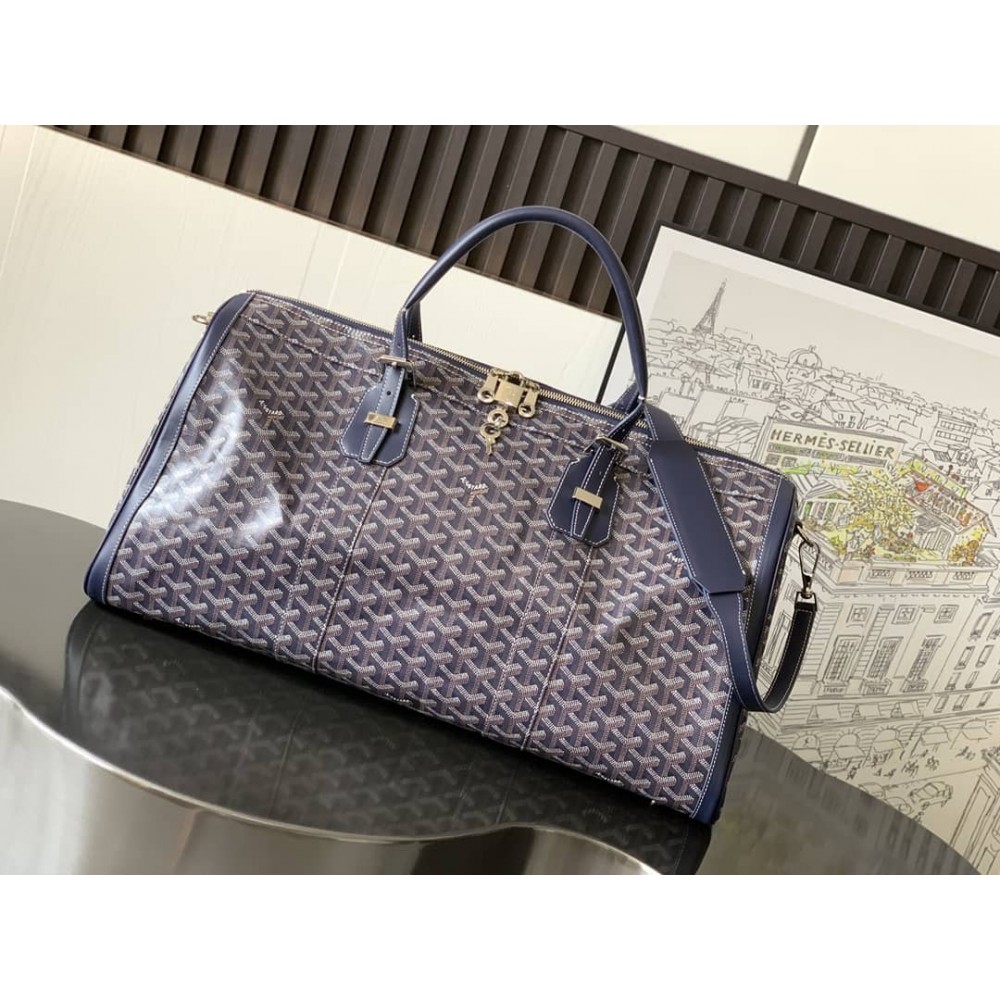 Goyard Croisiere 50 Duffle Bag Navy Blue LDBS248021