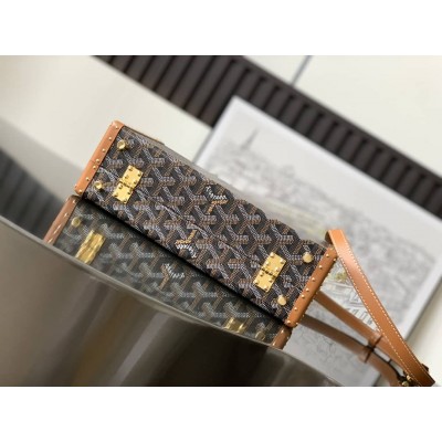 Goyard Grand Hotel Trunk Bag Black & Tan LDBS248073