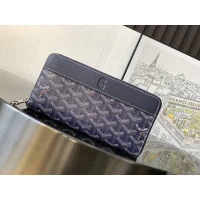 Goyard Matignon GM Wallet Navy Blue LDBS248143