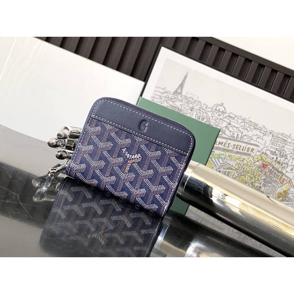 Goyard Matignon Mini Wallet Navy Blue LDBS247845