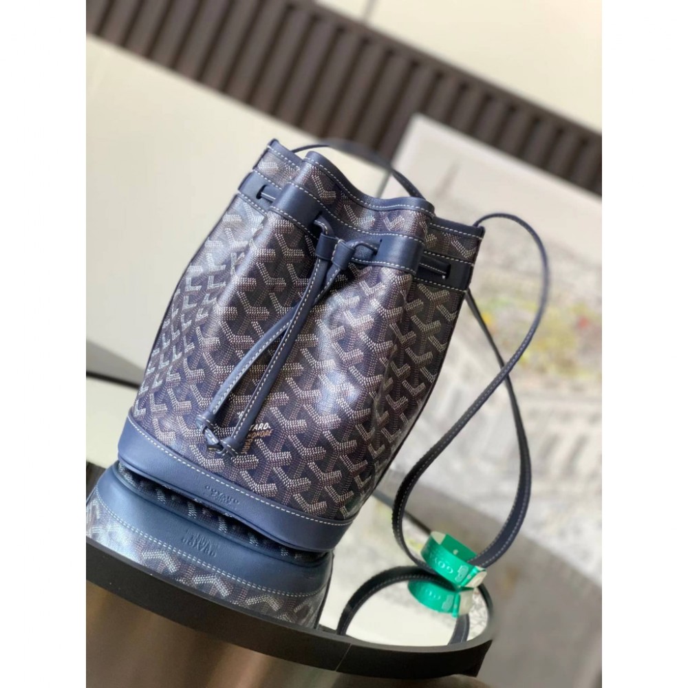 Goyard Petit Flot Bucket Bag Navy Blue LDBS247935