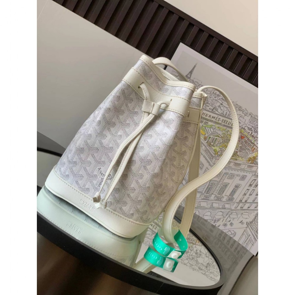 Goyard Petit Flot Bucket Bag White LDBS247938