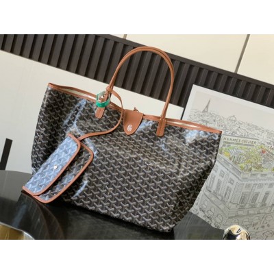 Goyard Saint Louis GM Bag Black & Tan LDBS247894