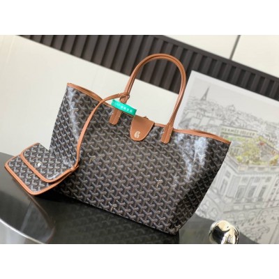 Goyard Saint Louis PM Bag Black & Tan LDBS247907