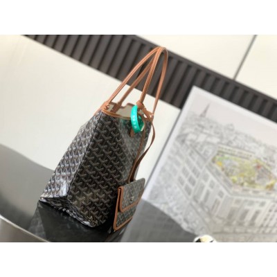 Goyard Saint Louis PM Bag Black & Tan LDBS247907