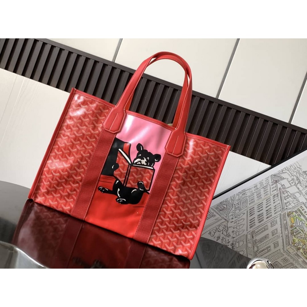 Goyard Villette MM Tote Bag Red LDBS247960