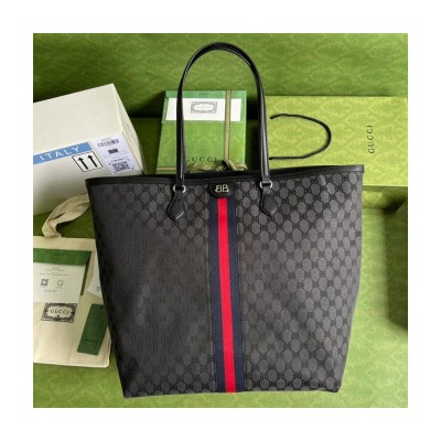 Balenciaga x Gucci Hacker Large Tote Bag Black 680127 LDBS16149