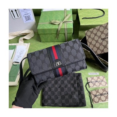 Balenciaga x Gucci Hacker Mini Crossbody Bag Black 680131 LDBS16152