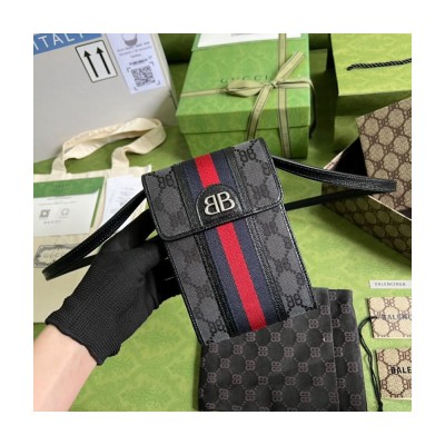 Balenciaga x Gucci Hacker Phone Bag Black 680130 LDBS16154