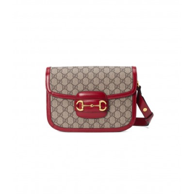 Gucci 1955 Horsebit Red GG Supreme Canvas Shoulder Bag 602204 LDBS16269