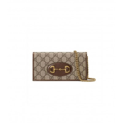 Gucci 1955 Horsebit Wallet With Chain Brown 621892 LDBS16614