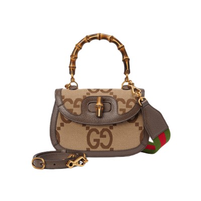 Gucci Bamboo 1947 Jumbo GG Small Top Handle Bag 675797 LDBS16550