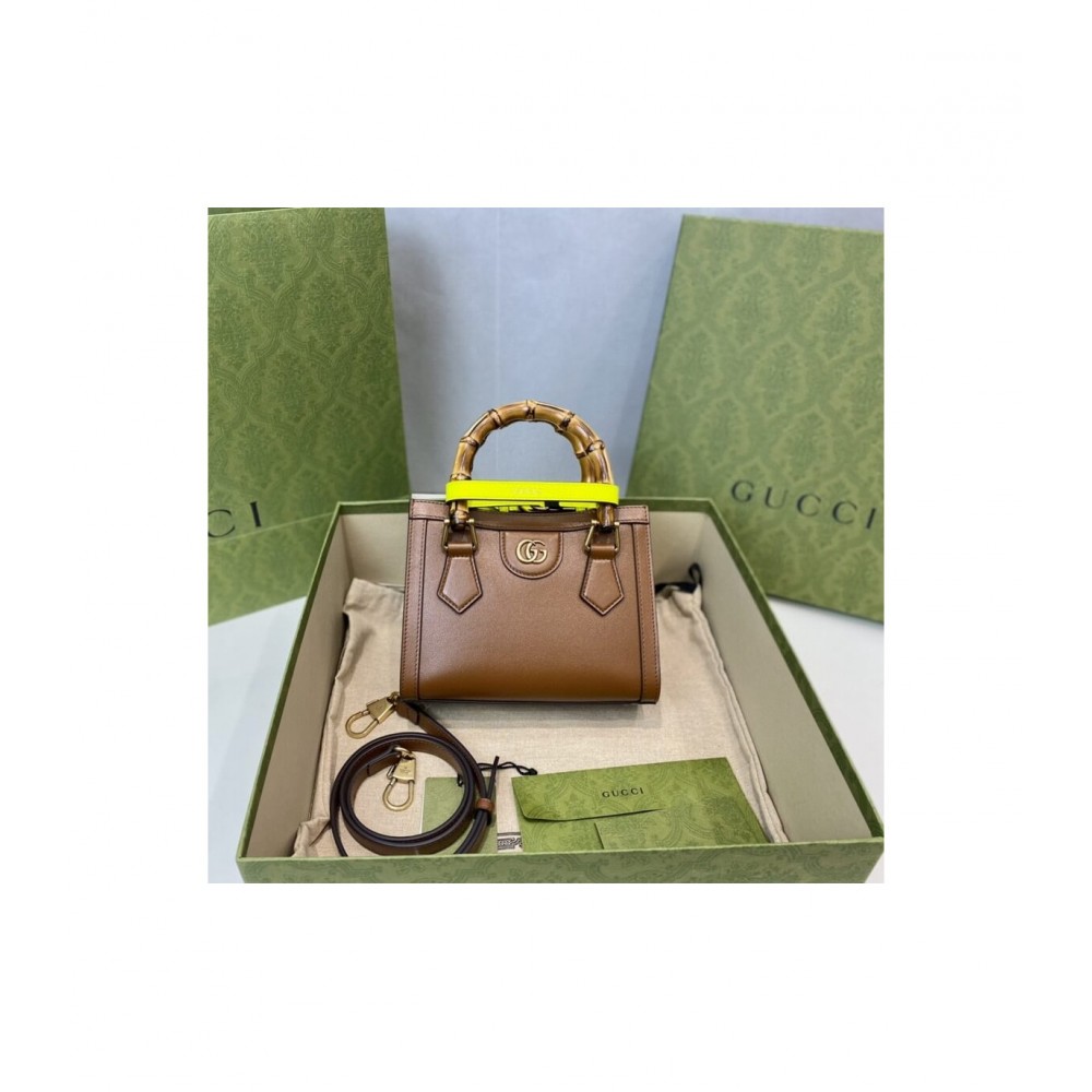 Gucci Diana Mini Tote Bag Brown 655661 LDBS16568