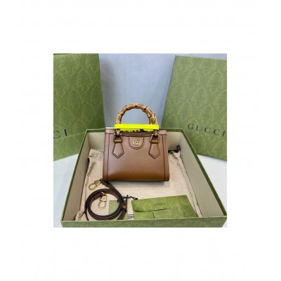 Gucci Diana Mini Tote Bag Brown 655661 LDBS16568