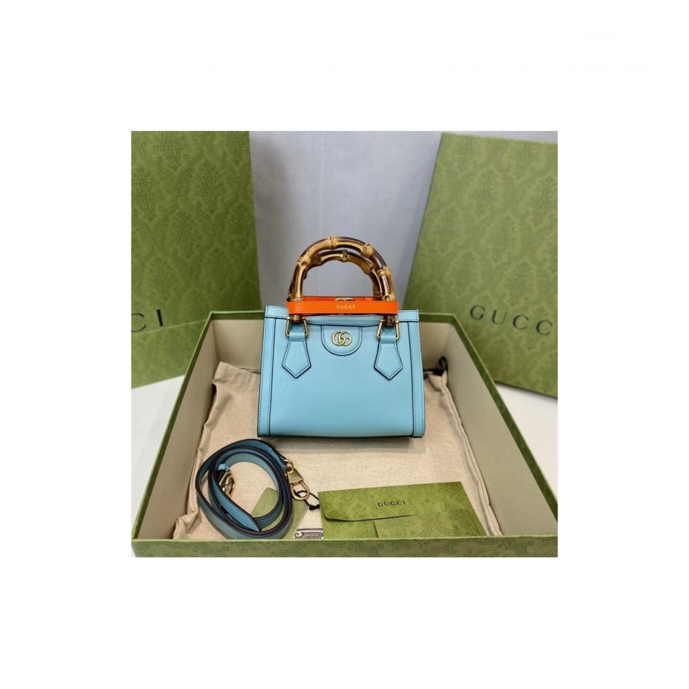 Gucci Diana Mini Tote Bag Light Blue 655661 LDBS16571