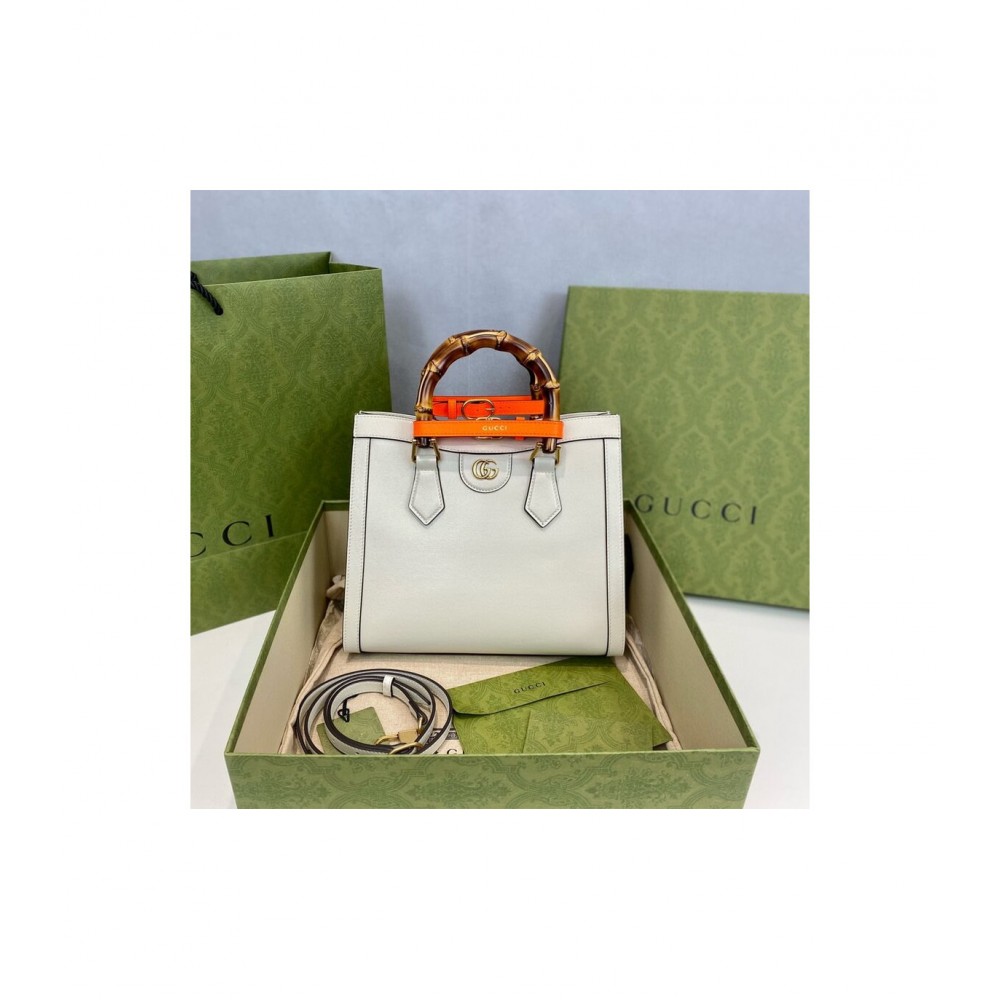 Gucci Diana Small Tote Bag White 660195 LDBS16580