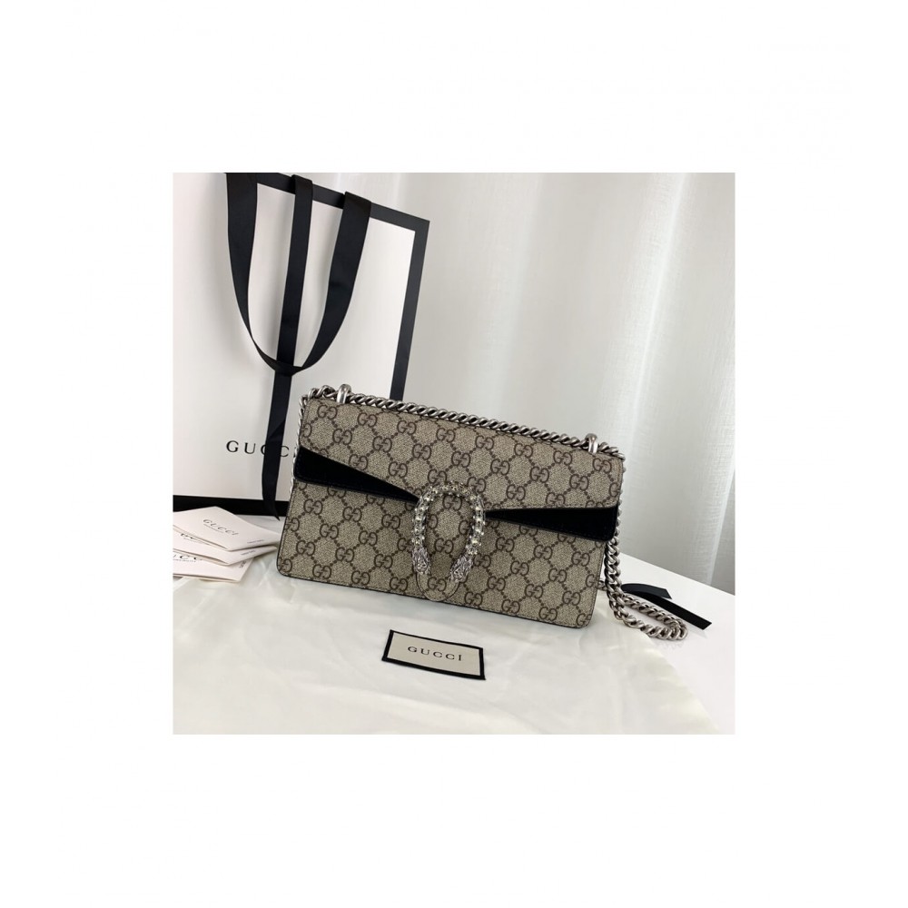 Gucci Dionysus GG Canvas Small Shoulder Bag Black 499623 LDBS16201