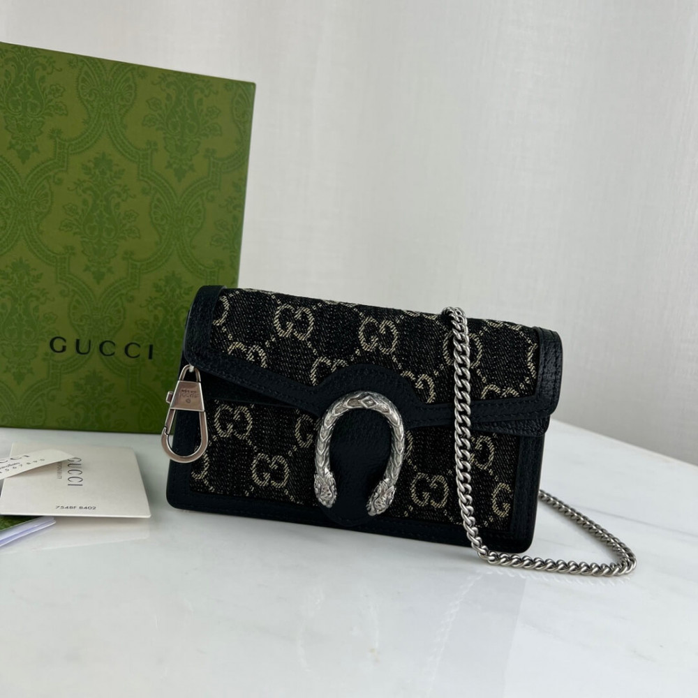 Gucci Dionysus GG Super Mini Bag in Black 476432 LDBS16203